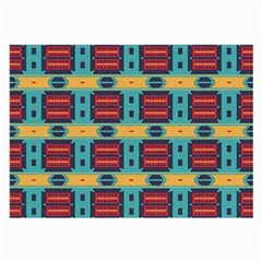 Blue Red And Yellow Shapes Pattern Large Glasses Cloth