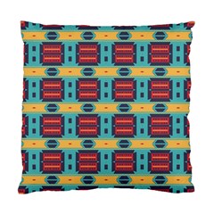 Blue Red And Yellow Shapes Pattern Standard Cushion Case (two Sides)