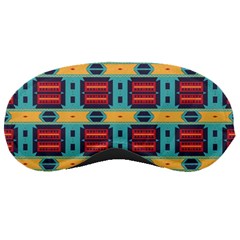 Blue Red And Yellow Shapes Pattern Sleeping Mask by LalyLauraFLM