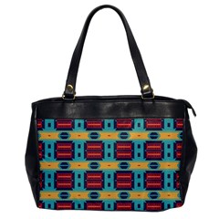 Blue Red And Yellow Shapes Pattern Oversize Office Handbag