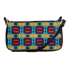 Blue Red And Yellow Shapes Pattern Shoulder Clutch Bag by LalyLauraFLM