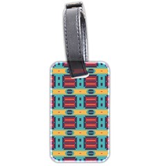 Blue Red And Yellow Shapes Pattern Luggage Tag (two Sides)