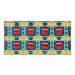 Blue Red And Yellow Shapes Pattern Satin Wrap