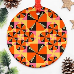 Windmill In Rhombus Shapes Ornament (round)