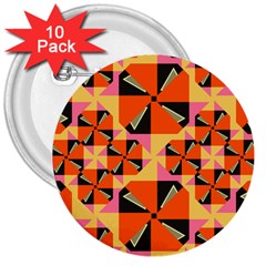 Windmill In Rhombus Shapes 3  Button (10 Pack)