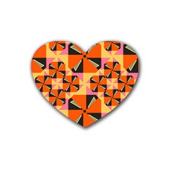 Windmill In Rhombus Shapes Heart Coaster (4 Pack)