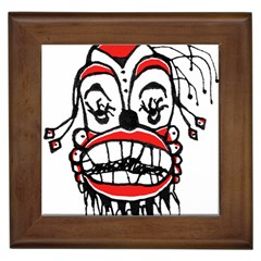 Dark Clown Drawing Framed Tiles