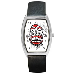 Dark Clown Drawing Barrel Metal Watches by dflcprints