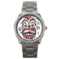 Dark Clown Drawing Sport Metal Watches by dflcprints