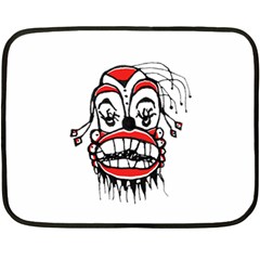 Dark Clown Drawing Fleece Blanket (mini) by dflcprints