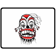 Dark Clown Drawing Fleece Blanket (large)  by dflcprints