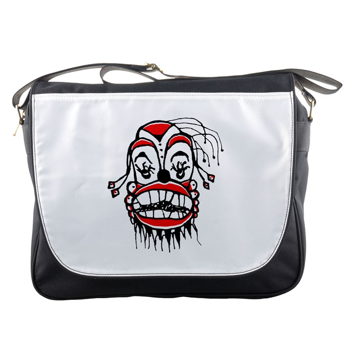 Dark Clown Drawing Messenger Bags