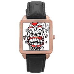 Dark Clown Drawing Rose Gold Watches