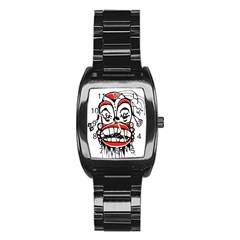 Dark Clown Drawing Stainless Steel Barrel Watch