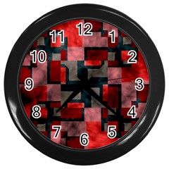 Textured Shapes Wall Clock (black)