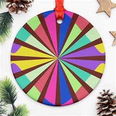 Rays In Retro Colors Ornament (round) by LalyLauraFLM