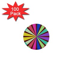 Rays In Retro Colors 1  Mini Button (100 Pack) 