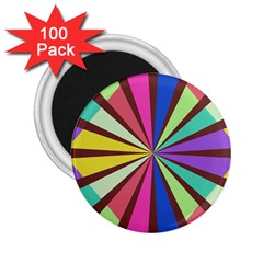 Rays In Retro Colors 2 25  Magnet (100 Pack) 