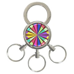 Rays In Retro Colors 3-ring Key Chain by LalyLauraFLM