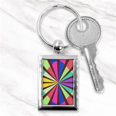 Rays In Retro Colors Key Chain (rectangle)