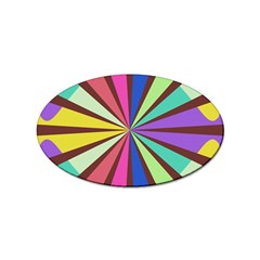 Rays In Retro Colors Sticker (oval)