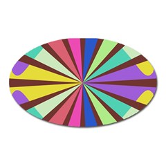 Rays In Retro Colors Magnet (oval)