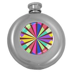 Rays In Retro Colors Hip Flask (5 Oz)