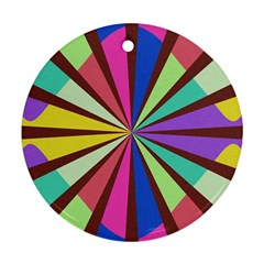 Rays In Retro Colors Round Ornament (two Sides)