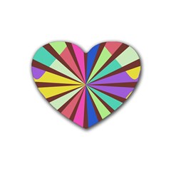 Rays In Retro Colors Heart Coaster (4 Pack) by LalyLauraFLM