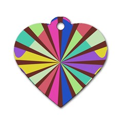 Rays In Retro Colors Dog Tag Heart (one Side)