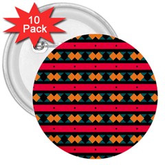 Rhombus And Stripes Pattern 3  Button (10 Pack)