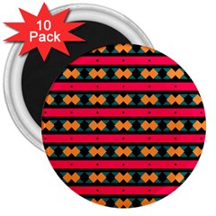 Rhombus And Stripes Pattern 3  Magnet (10 Pack)