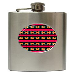 Rhombus And Stripes Pattern Hip Flask (6 Oz)