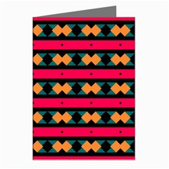 Rhombus And Stripes Pattern Greeting Cards (pkg Of 8)