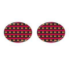 Rhombus And Stripes Pattern Cufflinks (oval) by LalyLauraFLM