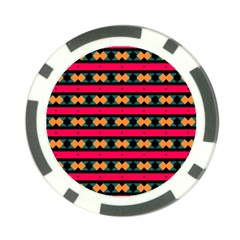 Rhombus And Stripes Pattern Poker Chip Card Guard