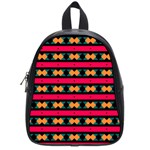 Rhombus and stripes pattern School Bag (Small) Front