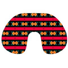 Rhombus And Stripes Pattern Travel Neck Pillow