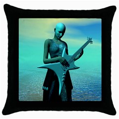 Sad Guitar Throw Pillow Cases (black) by icarusismartdesigns