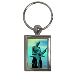 Sad Guitar Key Chains (rectangle)  by icarusismartdesigns