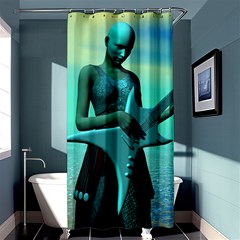 Sad Guitar Shower Curtain 36  X 72  (stall)  by icarusismartdesigns