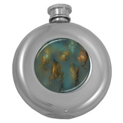 Broken Pieces Round Hip Flask (5 Oz) by digitaldivadesigns