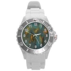 Broken Pieces Round Plastic Sport Watch (l) by digitaldivadesigns