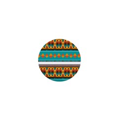 Tribal Design In Retro Colors 1  Mini Button