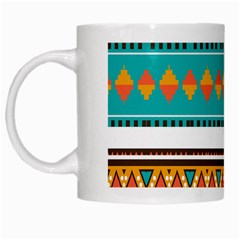 Tribal Design In Retro Colors White Mug by LalyLauraFLM