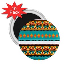 Tribal Design In Retro Colors 2 25  Magnet (10 Pack) by LalyLauraFLM