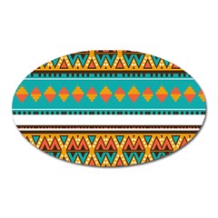 Tribal Design In Retro Colors Magnet (oval) by LalyLauraFLM