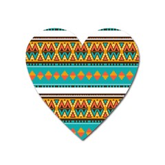 Tribal Design In Retro Colors Magnet (heart) by LalyLauraFLM