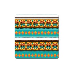 Tribal Design In Retro Colors Magnet (square) by LalyLauraFLM