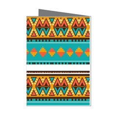 Tribal Design In Retro Colors Mini Greeting Cards (pkg Of 8) by LalyLauraFLM